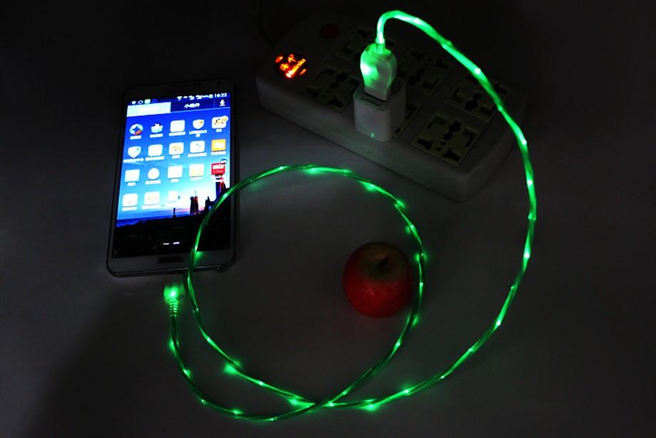 Shop Super Flowing LED Charging Micro USB 2.0 Cable - Euloom